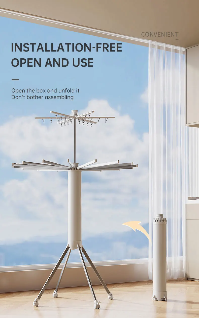 Octopus Drying Rack Balcony Household Folding Floor Pole Indoor Portable Clothes Hanging Rack Quilt Drying Floor Rack