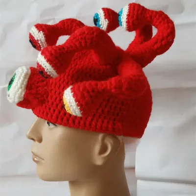 Octopus Eyes Amazon Autumn and Winter Foreign Trade Creative Halloween Handmade Hats Alternative Wool Hats Octopus Eyes Amazon Autumn and Winter Foreign Trade Creative Halloween Handmade Hats Alternative Wool Hats
