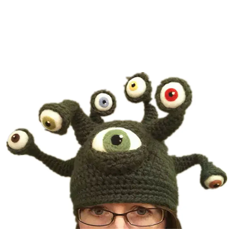Octopus Eyes Amazon Autumn and Winter Foreign Trade Creative Halloween Handmade Hats Alternative Wool Hats Octopus Eyes Amazon Autumn and Winter Foreign Trade Creative Halloween Handmade Hats Alternative Wool Hats