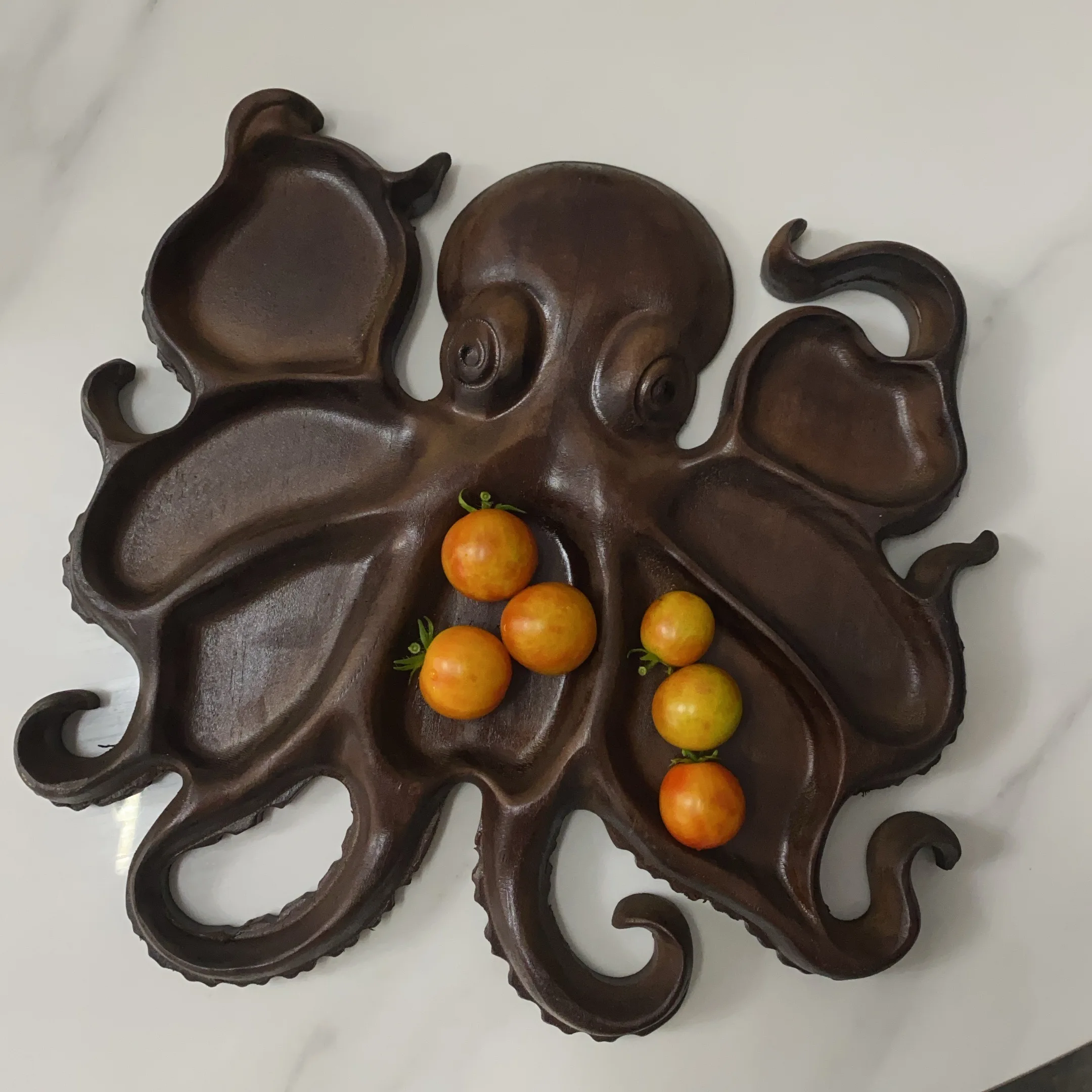Octopus Food Tray Wooden Fruit Serving Pan Cheese Platter Dessert Storge Bowl Partition Food Classification Decorative Octopus Food Tray Wooden Fruit Serving Pan Cheese Platter Dessert Storge Bowl Partition Food Classification Decorative