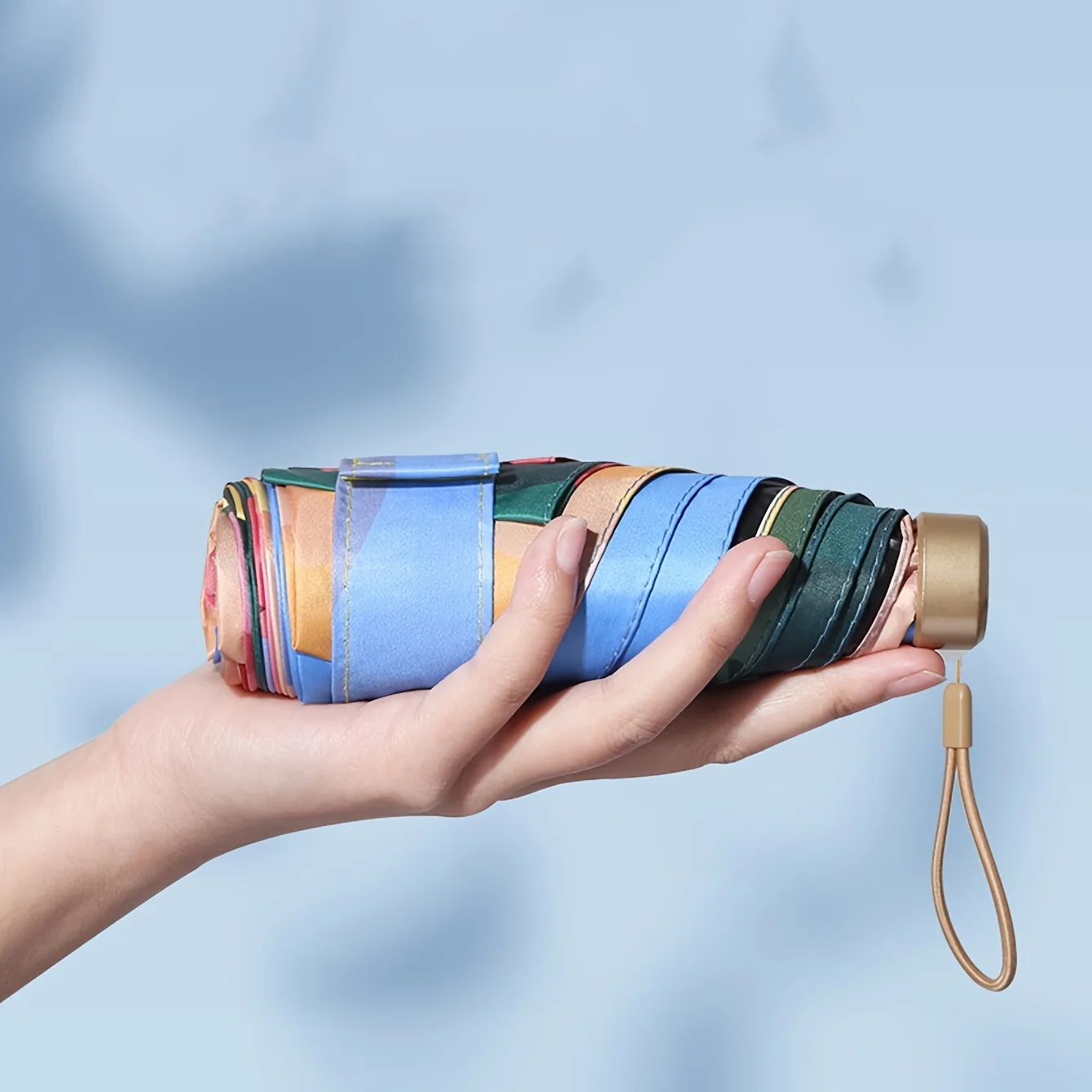 Oil Painting Style Small Umbrella for Handbag