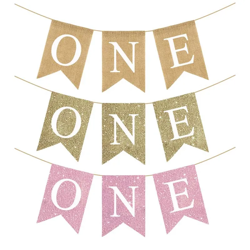 One Birthday Banner Baby Party Decoration