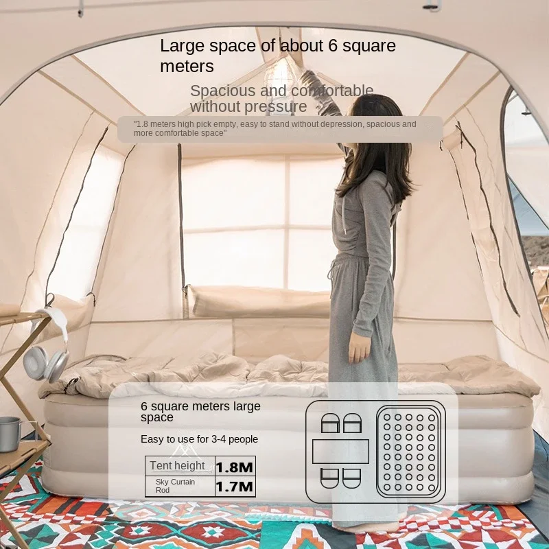 One-button Tent Living Shell Shelter Ridge Tent Two Bedrooms and One Living Room Automatic Beach Outdoor Large