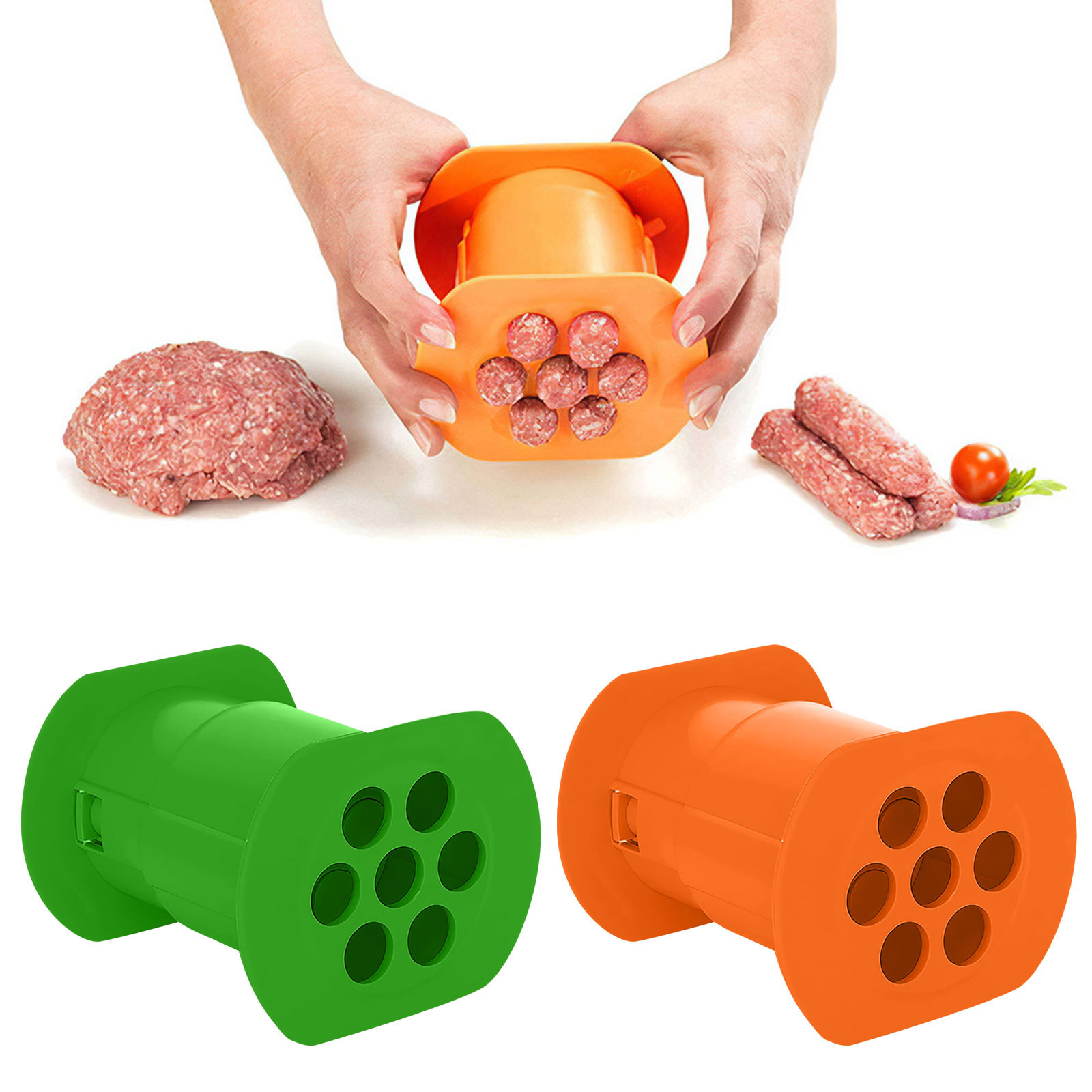 One Press Cevapcici Maker Kitchen Hot Dog Burger Meat Sausage Handmade Gadget Tool