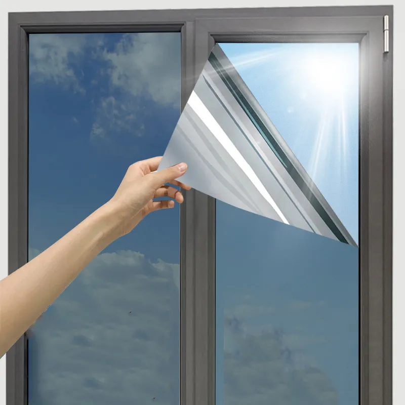 One Way Window Film, Mirror Effect Tint Glass Covering for Home Office,Reflective Heat Control Anti UV Glass Door One Way Window Film, Mirror Effect Tint Glass Covering for Home Office,Reflective Heat Control Anti UV Glass Door