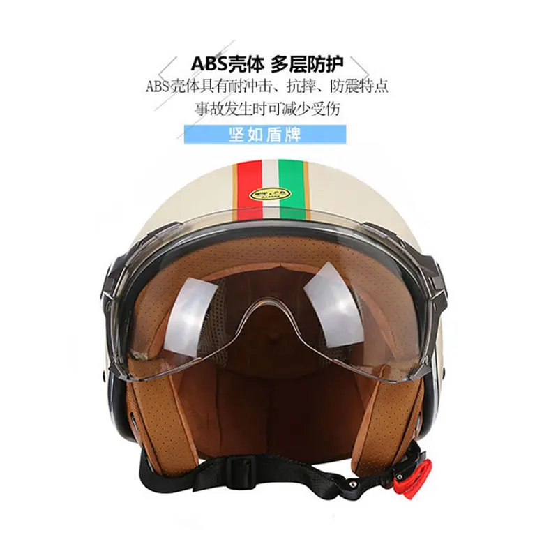 Open Face 3/4 Motorcycle Helmet Retro Motorbike Helmets Vintage Chopper Capacete De Moto Bike Scooter With For Men Open Face 3/4 Motorcycle Helmet Retro Motorbike Helmets Vintage Chopper Capacete De Moto Bike Scooter With For Men