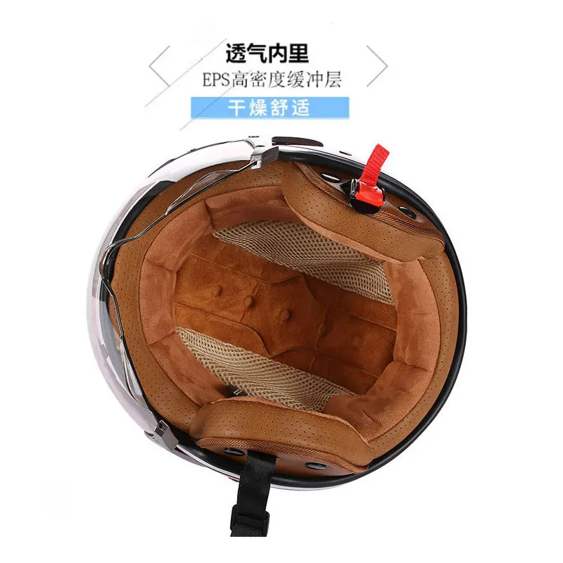 Open Face 3/4 Motorcycle Helmet Retro Motorbike Helmets Vintage Chopper Capacete De Moto Bike Scooter With For Men Open Face 3/4 Motorcycle Helmet Retro Motorbike Helmets Vintage Chopper Capacete De Moto Bike Scooter With For Men