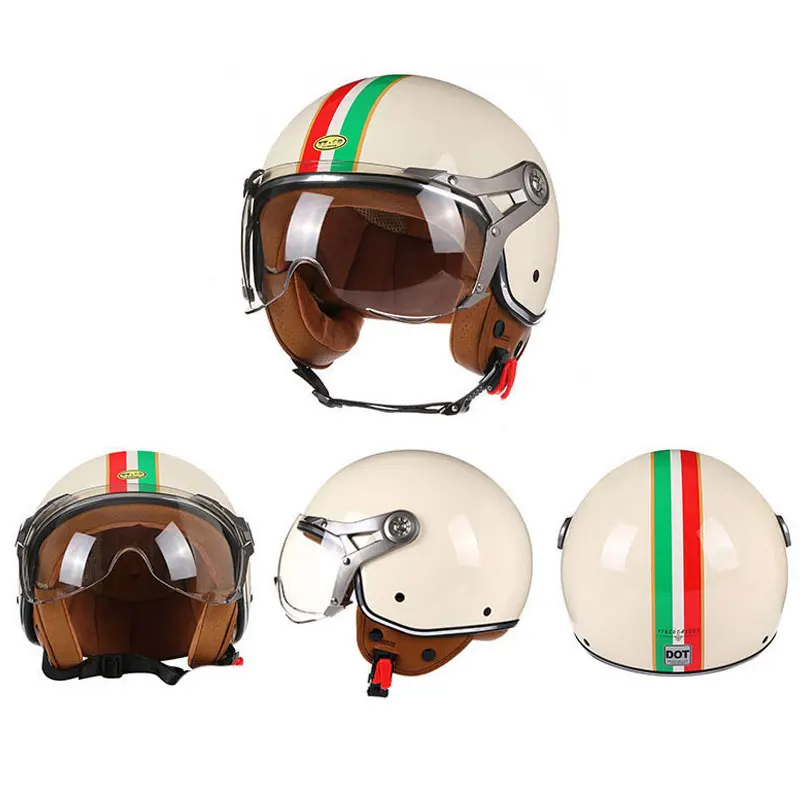 Open Face 3/4 Motorcycle Helmet Retro Motorbike Helmets Vintage Chopper Capacete De Moto Bike Scooter With For Men Open Face 3/4 Motorcycle Helmet Retro Motorbike Helmets Vintage Chopper Capacete De Moto Bike Scooter With For Men