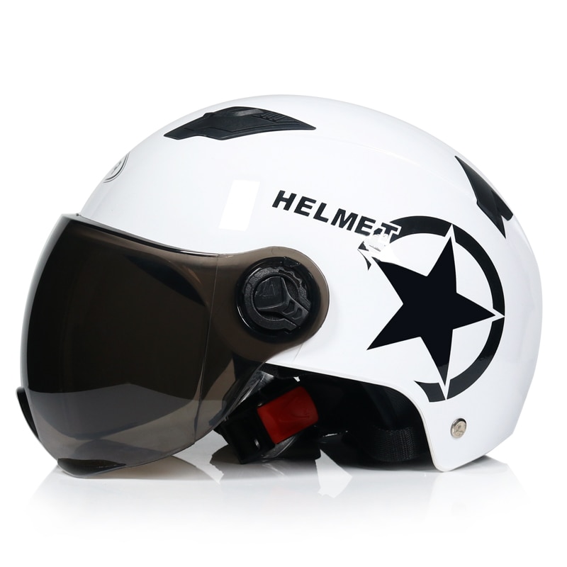 Open Face Helmet with Visor
