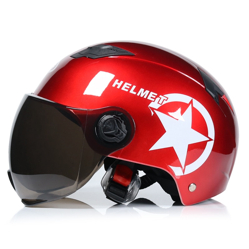 Open Face Helmet with Visor