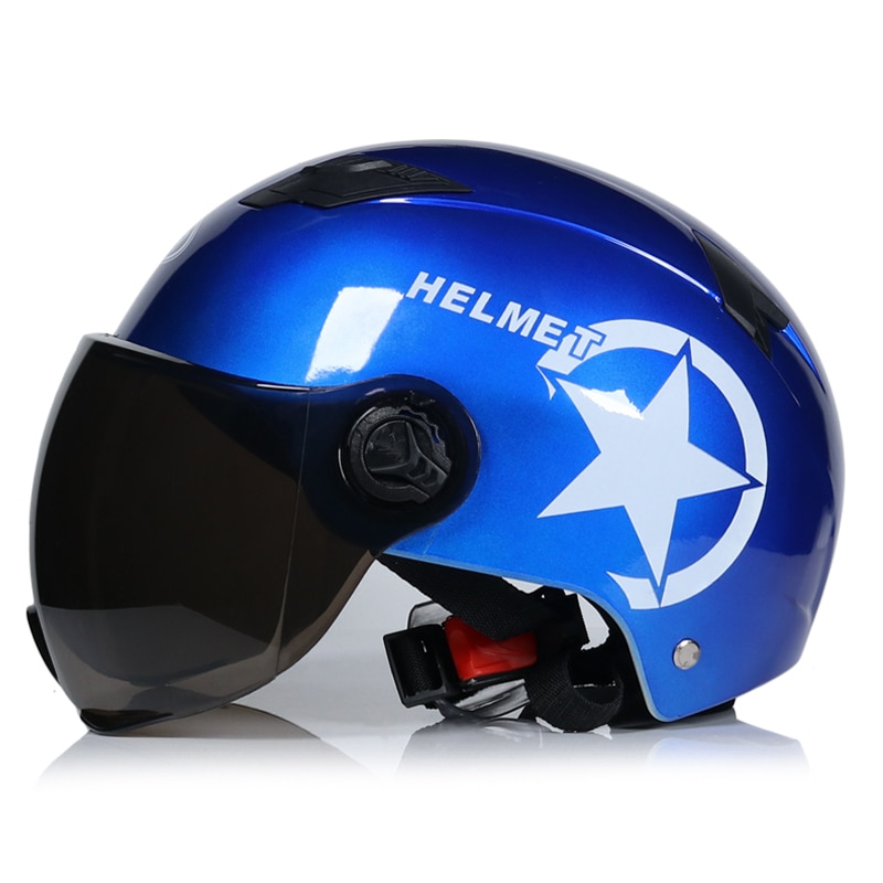 Open Face Helmet with Visor