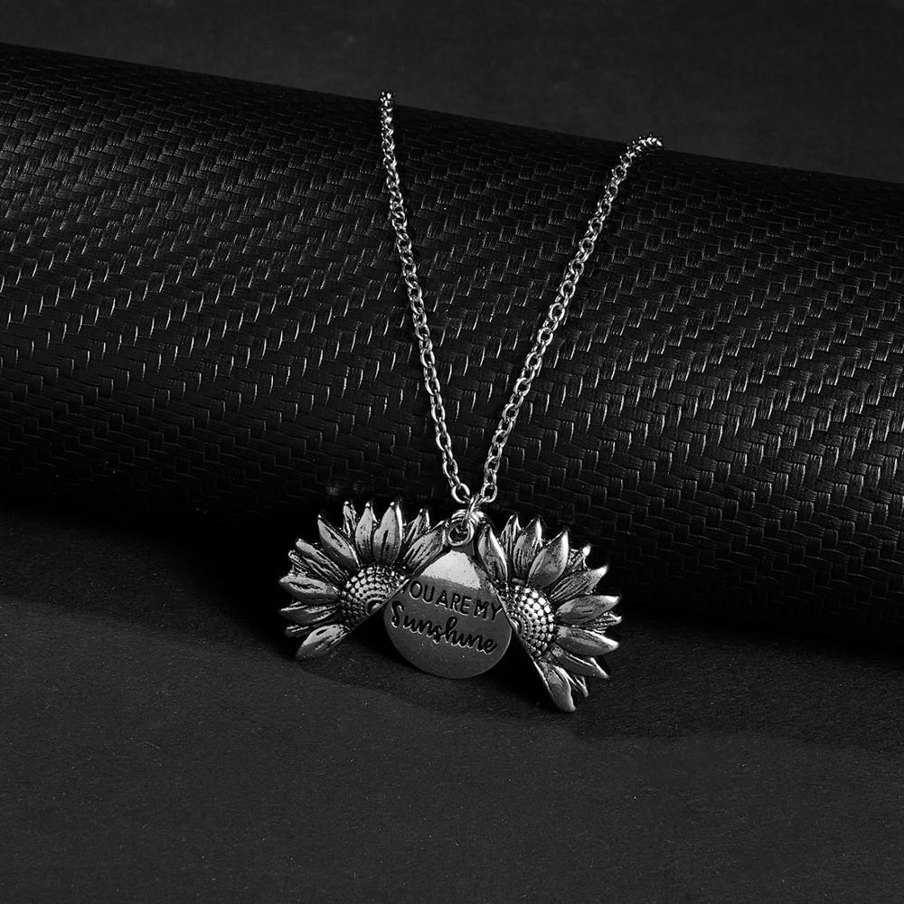 Open Locket Sunflower Pendant Necklace Open Locket Sunflower Pendant Necklace