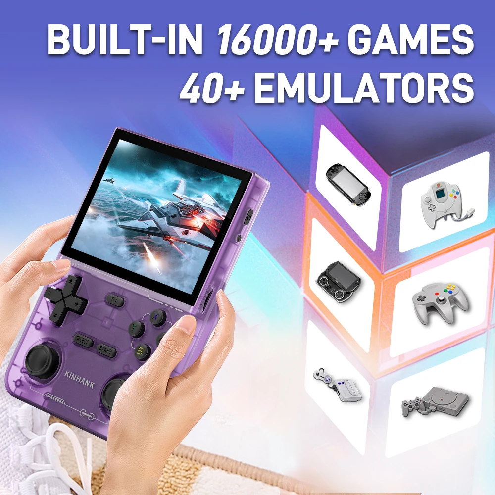Open Source K36 Retro Handheld Video Game Console 16000 Games Emulator for PS1/PSP/DC/N64/SS 500nit 3.5 Inch IPS Screen