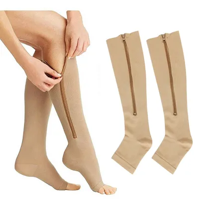 Open Toe Compression Socks with Zipper (2 pcs) Open Toe Compression Socks with Zipper (2 pcs)