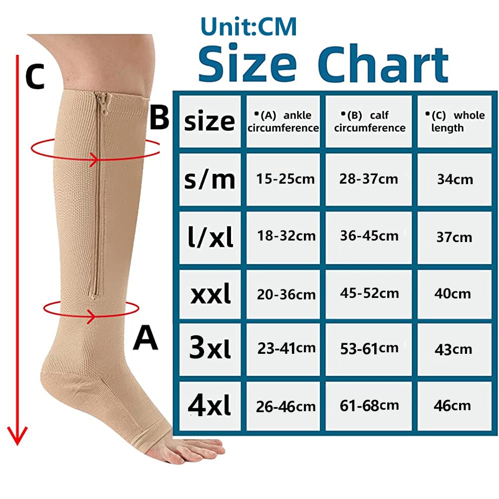 Open Toe Compression Socks with Zipper (2 pcs) Open Toe Compression Socks with Zipper (2 pcs)