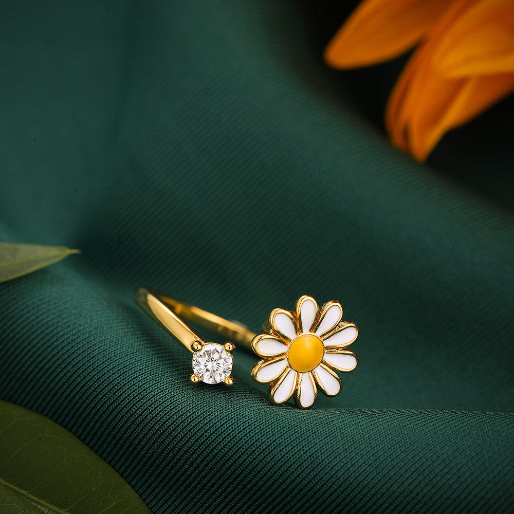 Open Type Daisy Fidget Ring