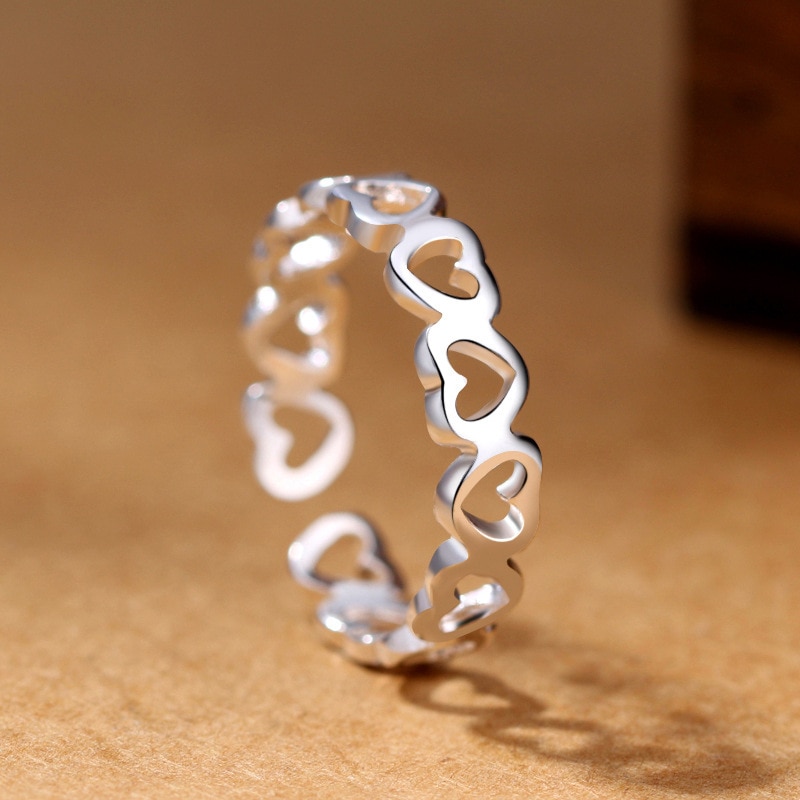 Open Type Resizable Hollow Heart Ring Open Type Resizable Hollow Heart Ring