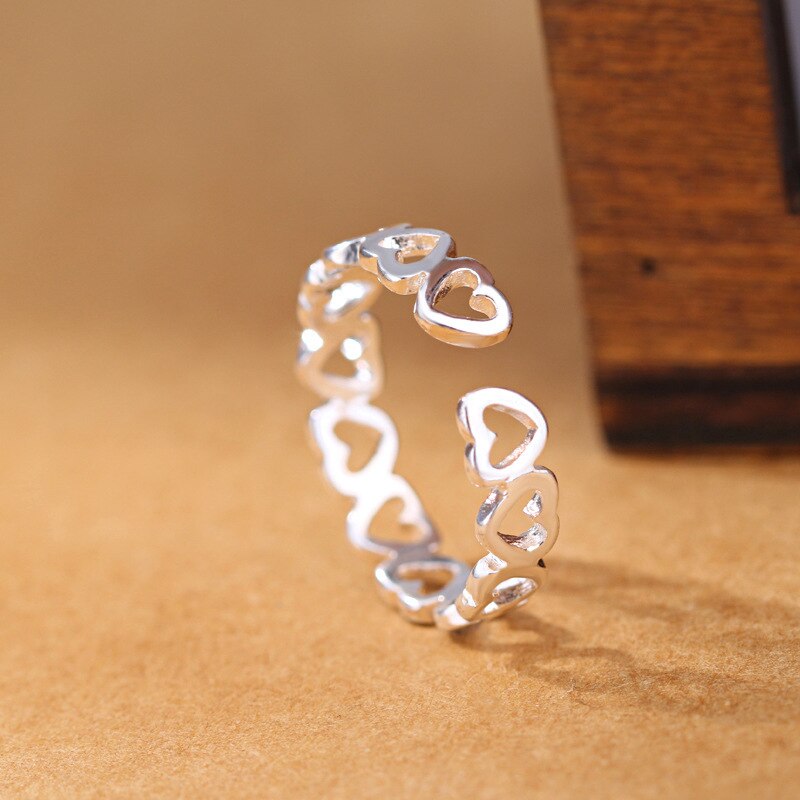 Open Type Resizable Hollow Heart Ring Open Type Resizable Hollow Heart Ring