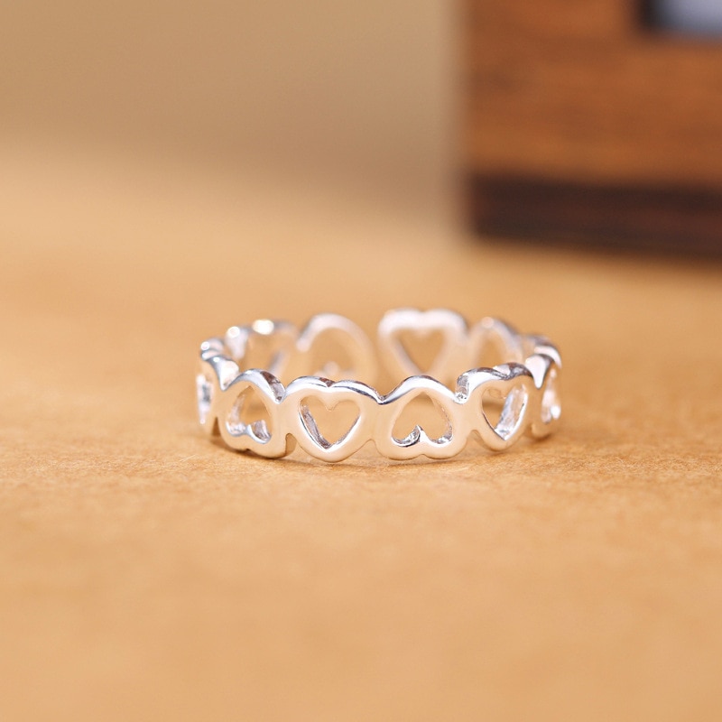 Open Type Resizable Hollow Heart Ring Open Type Resizable Hollow Heart Ring