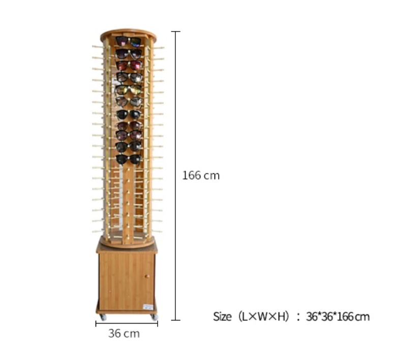 Optical Shop Eyeglass Sunglasses Display Rack Floor Wooden Eyewear Frame Display Stand Sunglasses Display Stand