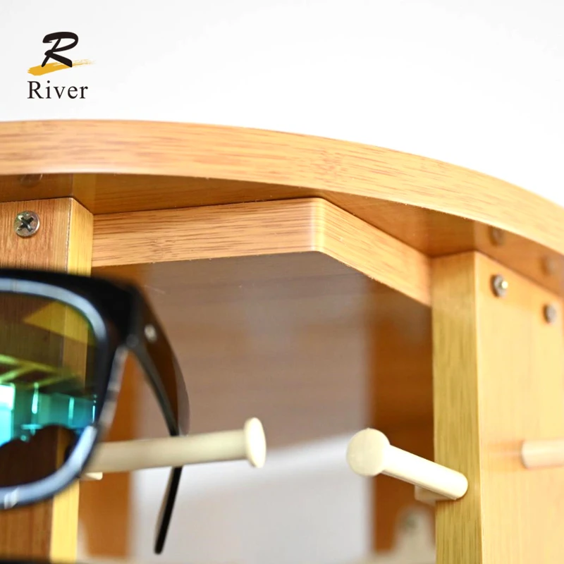 Optical Shop Eyeglass Sunglasses Display Rack Floor Wooden Eyewear Frame Display Stand Sunglasses Display Stand