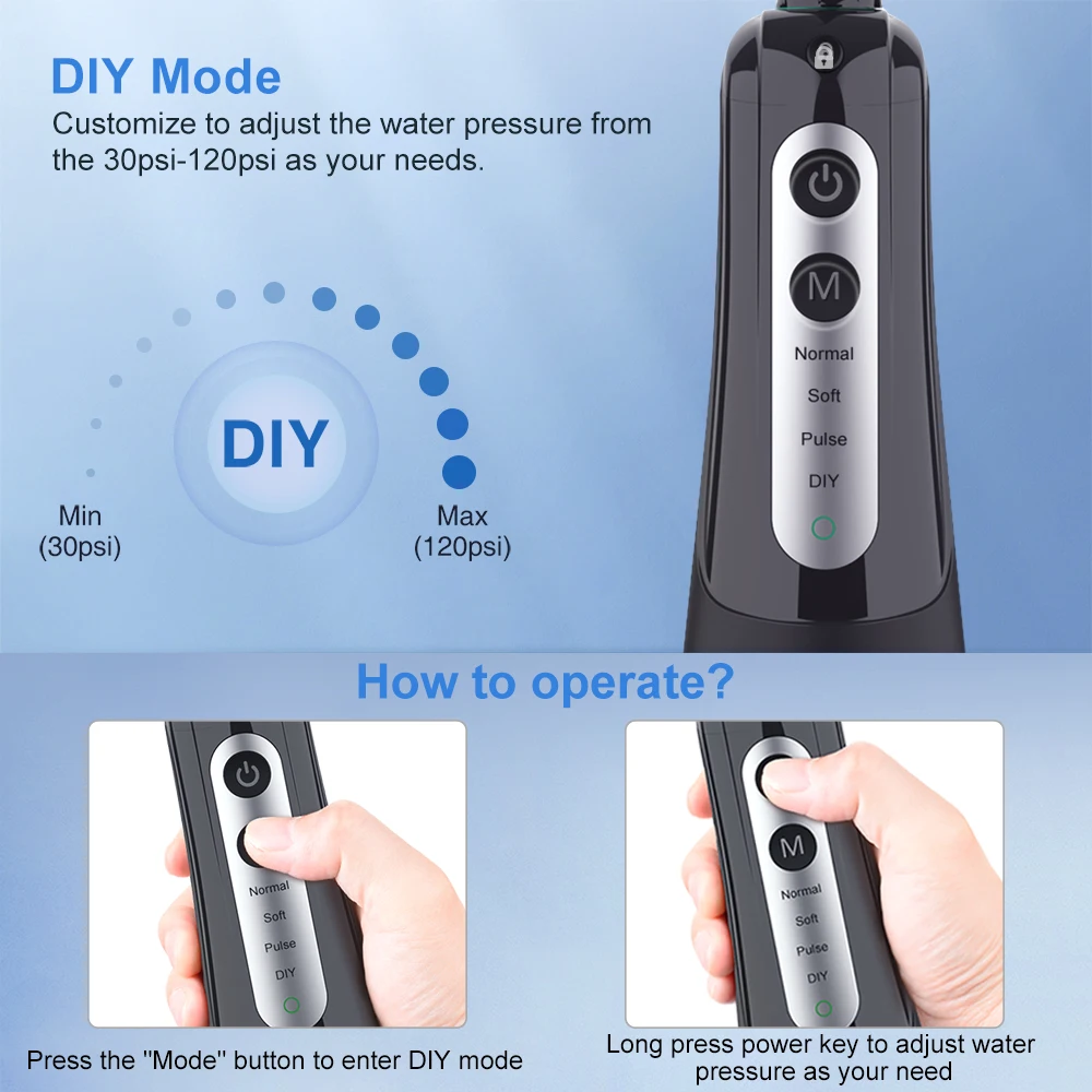 Oral Irrigator Dental Water Flosser Teeth Whitening Waterproof Portable Dental Water Jet Floss 300ML Teeth Cleaner Oral Irrigator Dental Water Flosser Teeth Whitening Waterproof Portable Dental Water Jet Floss 300ML Teeth Cleaner