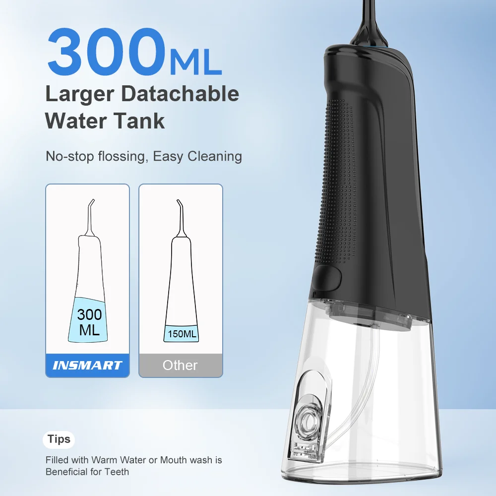 Oral Irrigator Dental Water Flosser Teeth Whitening Waterproof Portable Dental Water Jet Floss 300ML Teeth Cleaner Oral Irrigator Dental Water Flosser Teeth Whitening Waterproof Portable Dental Water Jet Floss 300ML Teeth Cleaner