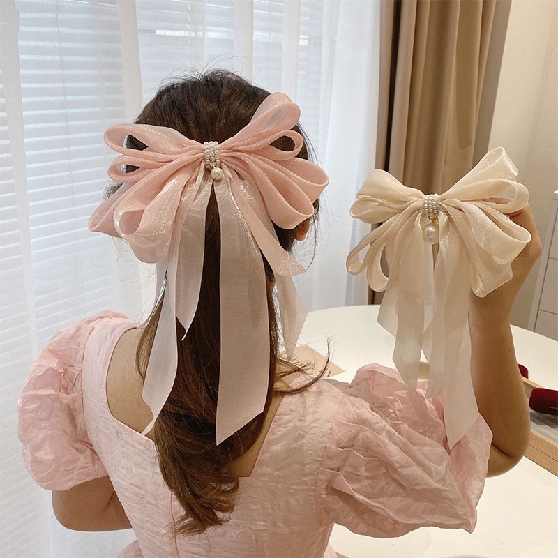 Organza Ribbon Bow Hair Clip Organza Ribbon Bow Hair Clip