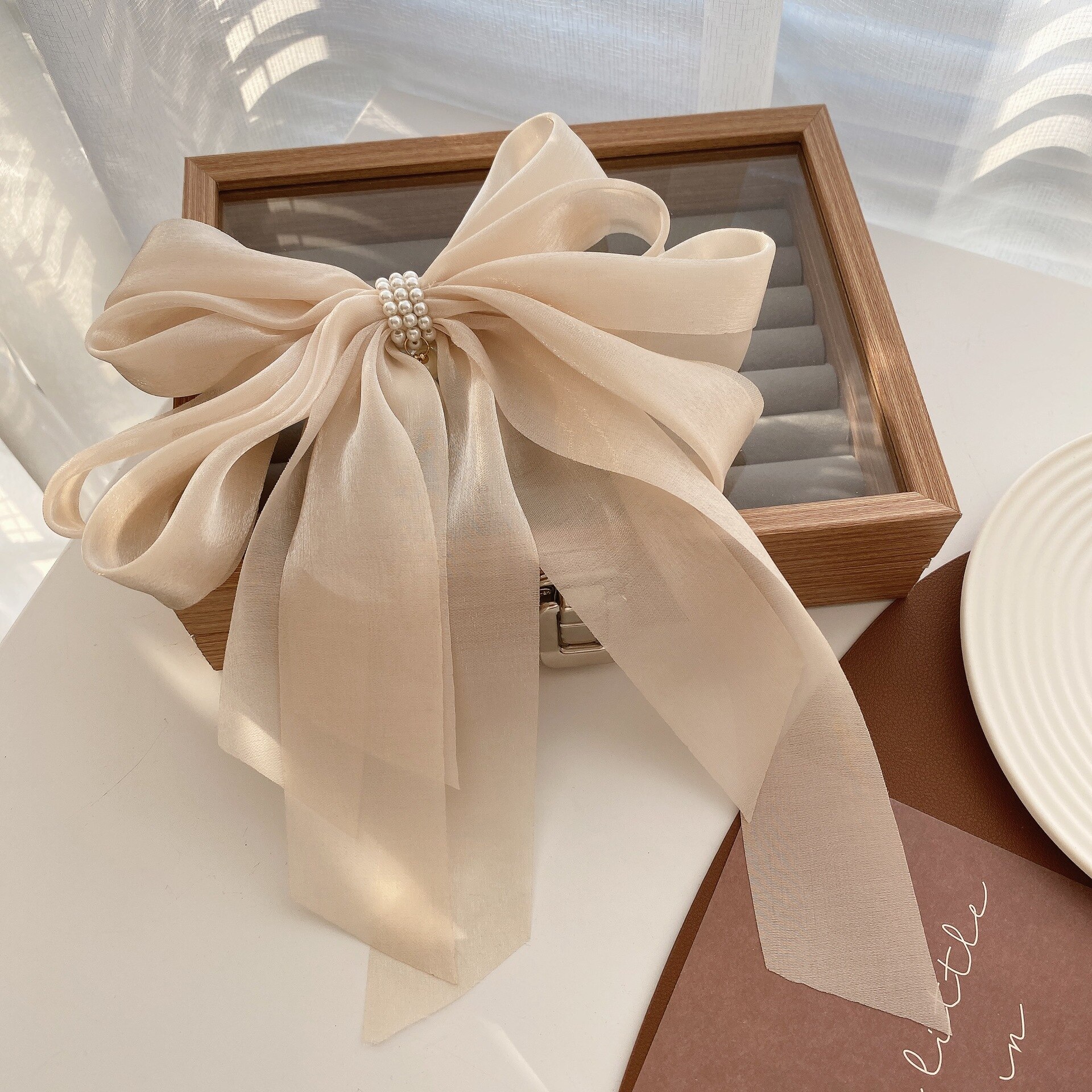 Organza Ribbon Bow Hair Clip Organza Ribbon Bow Hair Clip