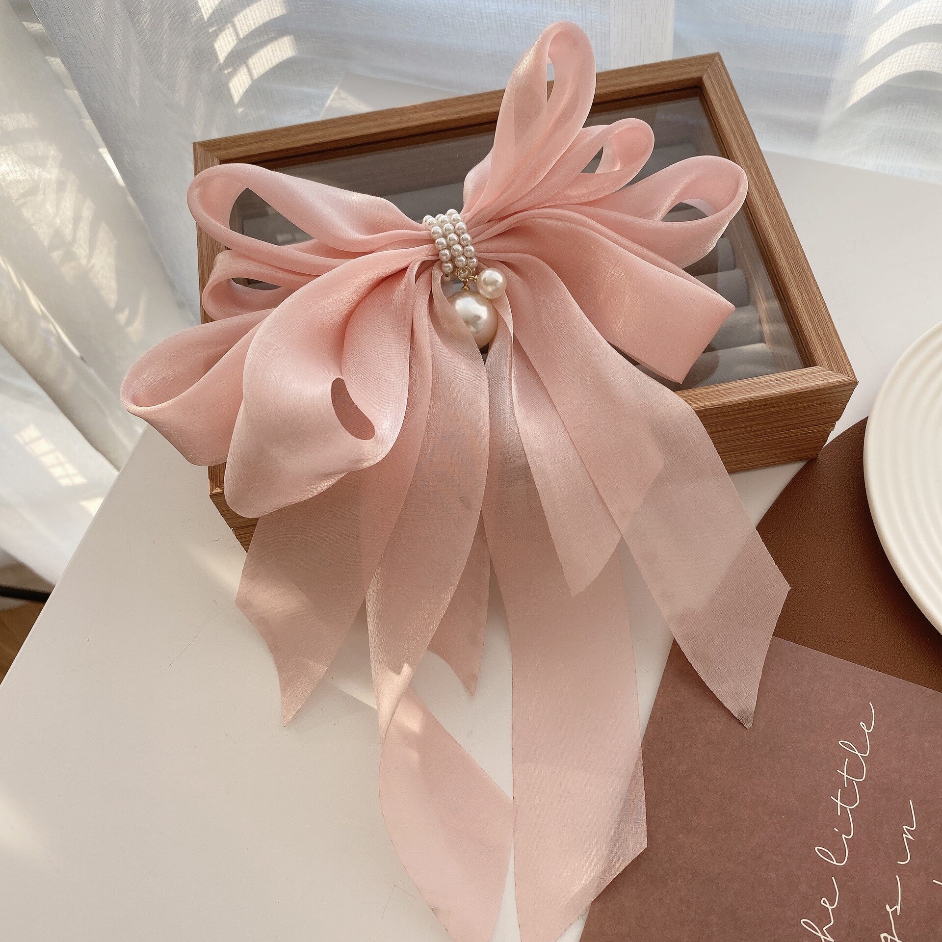 Organza Ribbon Bow Hair Clip Organza Ribbon Bow Hair Clip