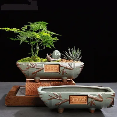 Oriental Style Ceramic Bonsai Pot Oriental Style Ceramic Bonsai Pot