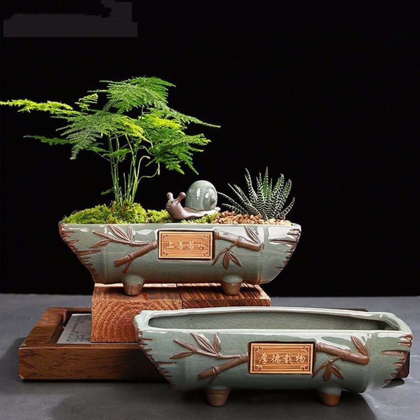Oriental Style Ceramic Bonsai Pot Oriental Style Ceramic Bonsai Pot