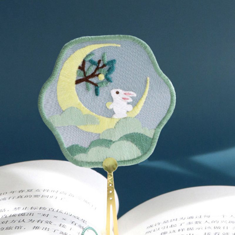 Oriental Tasseled Embroidered Bookmark