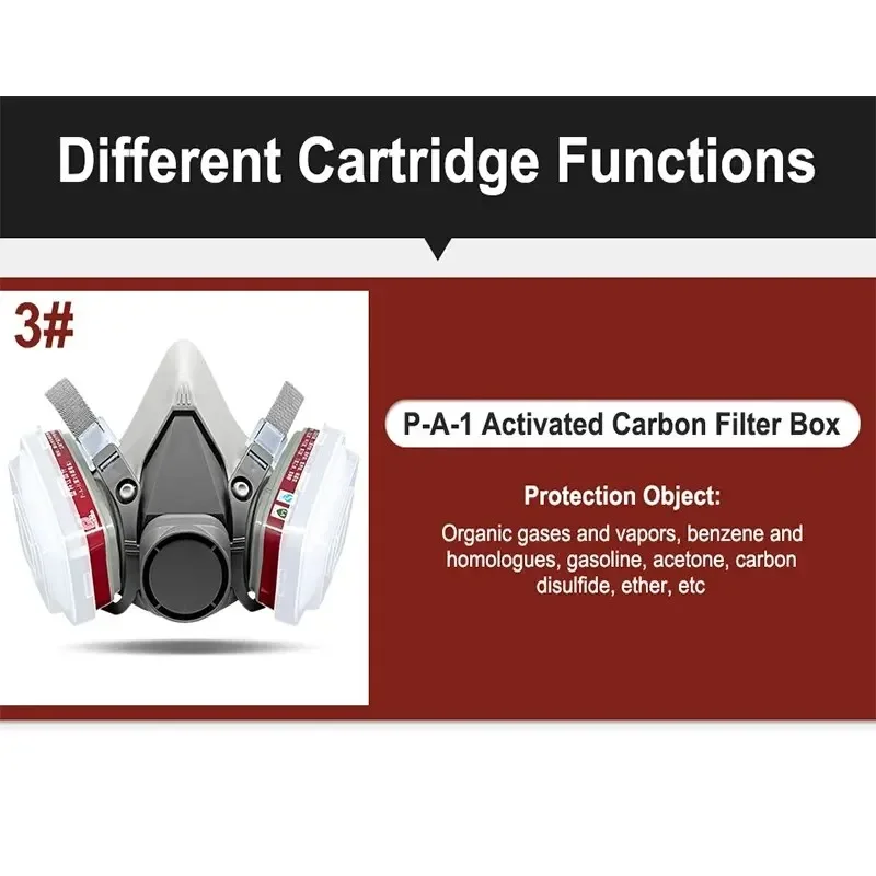 Original 6200 Respirator Reusable Half Face Cover Gas Mask with Cotton Filter Goggles for Painting Spray Polishing Work