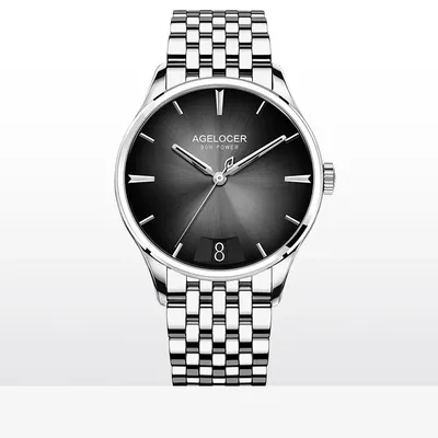 Original Budapest Watch Steel Strap Men's Business Dress Big Calendar Automatic Mechanical Watch Birthday Gift for Men