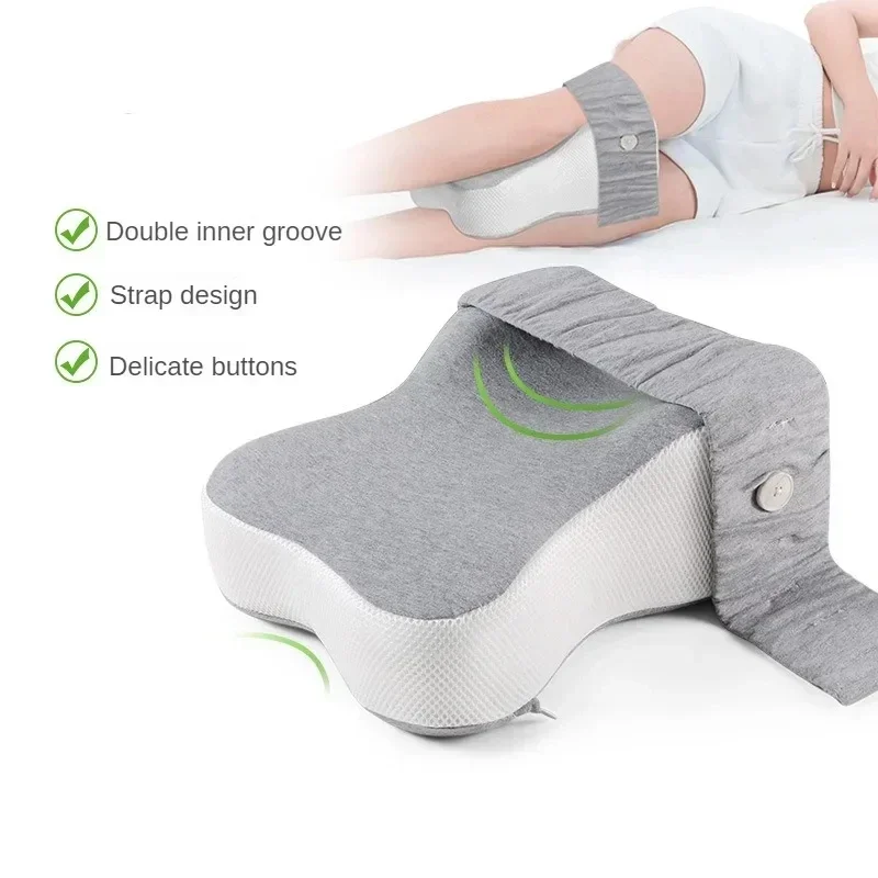 Orthopedic Slow Rebound Memory Cotton Clamp Leg Pillow Maternity Foot Pillow Strap Adjustable Side Sleeping Knee Leg