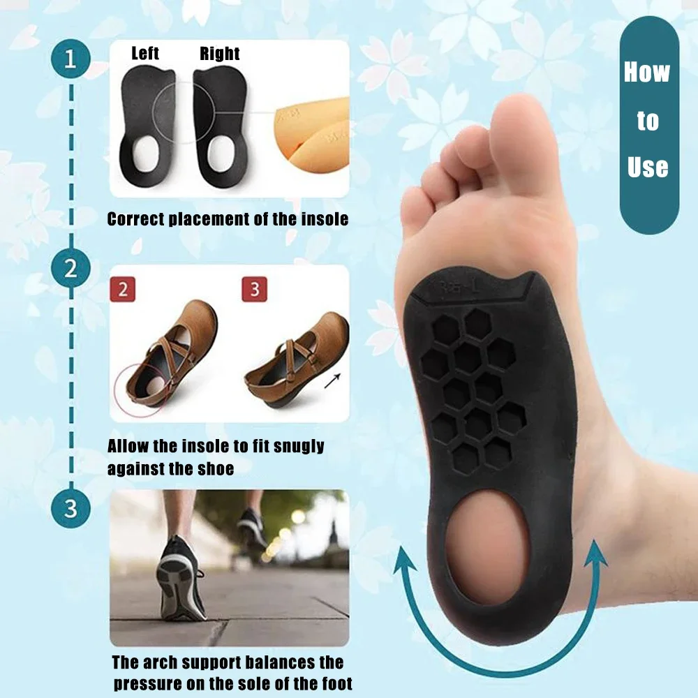 Orthotic Insoles for Plantar Fasciitis Pain Relief Therapy Flat Feet Arch Support Insoles for Shoes Women Men XO-Legs