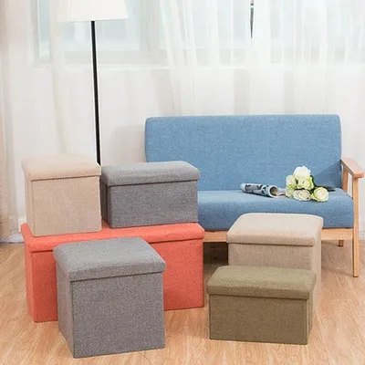 Ottoman Storage Box Folding Stool