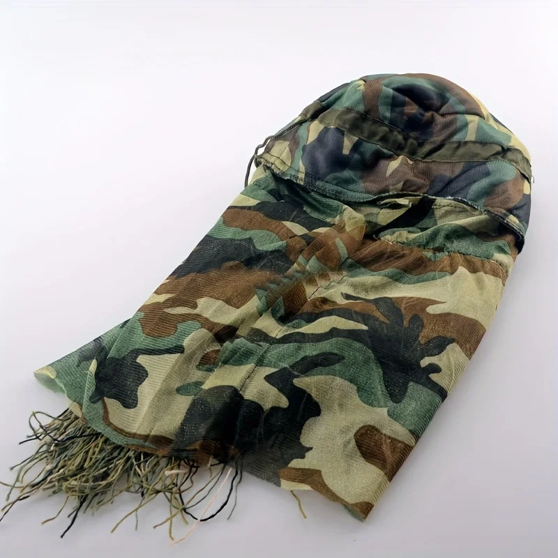 Outdoor Adult Hunting Ghillie Hood Camouflage Head Cover for Ghillie Suit Mosquito Net Hood Bird Watching Photography Outdoor Adult Hunting Ghillie Hood Camouflage Head Cover for Ghillie Suit Mosquito Net Hood Bird Watching Photography