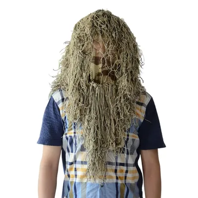 Outdoor Adult Hunting Ghillie Hood Camouflage Head Cover for Ghillie Suit Mosquito Net Hood Bird Watching Photography Outdoor Adult Hunting Ghillie Hood Camouflage Head Cover for Ghillie Suit Mosquito Net Hood Bird Watching Photography