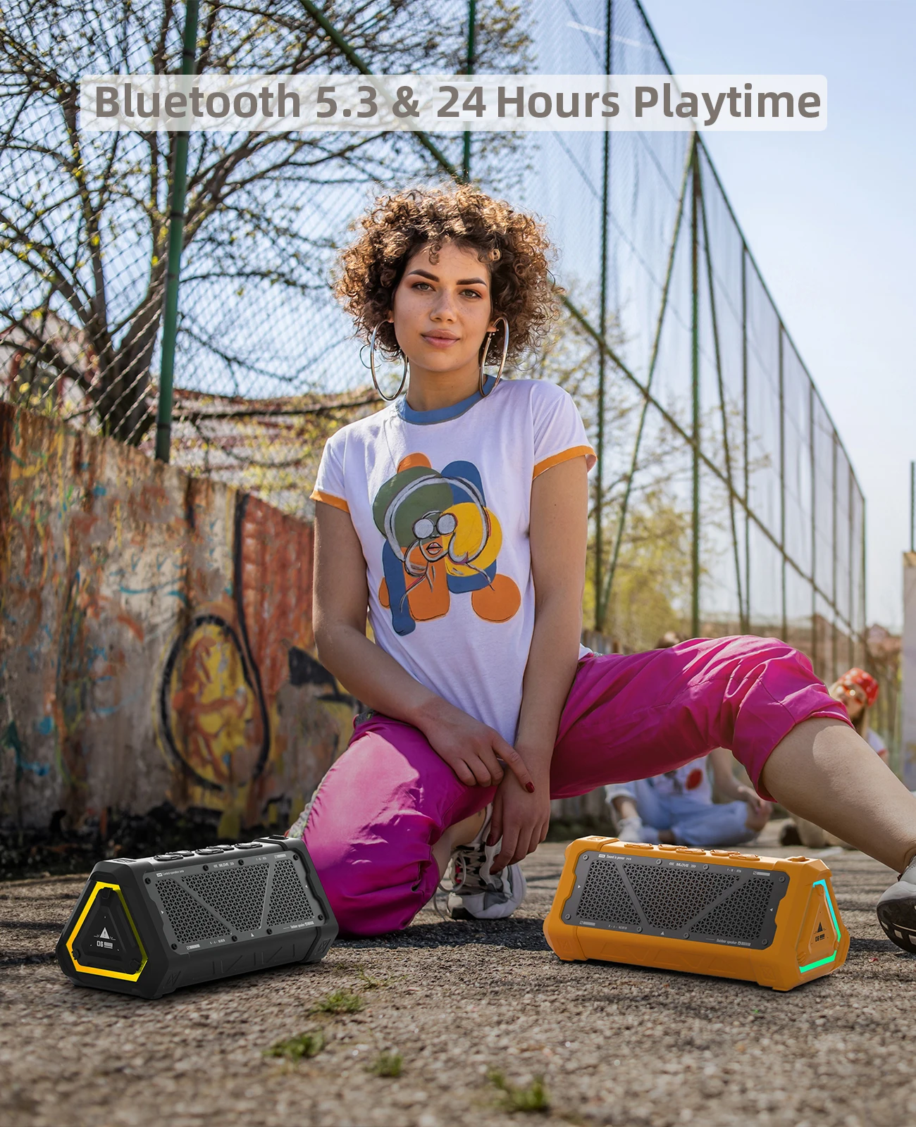Outdoor Bluetooth Speaker, 40W Output Power Bluetooth 5.3 Speaker ,Stereo Sound IPX7 Waterproof,Micro SD Card,RGB Light Outdoor Bluetooth Speaker, 40W Output Power Bluetooth 5.3 Speaker ,Stereo Sound IPX7 Waterproof,Micro SD Card,RGB Light