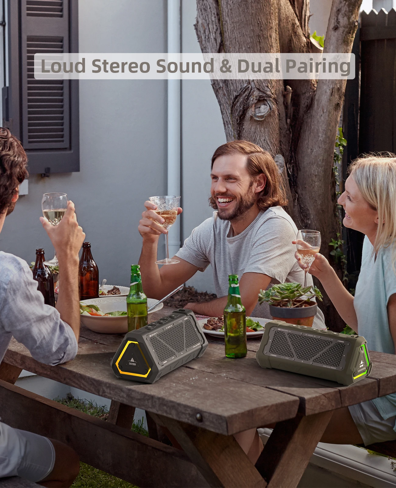 Outdoor Bluetooth Speaker, 40W Output Power Bluetooth 5.3 Speaker ,Stereo Sound IPX7 Waterproof,Micro SD Card,RGB Light Outdoor Bluetooth Speaker, 40W Output Power Bluetooth 5.3 Speaker ,Stereo Sound IPX7 Waterproof,Micro SD Card,RGB Light