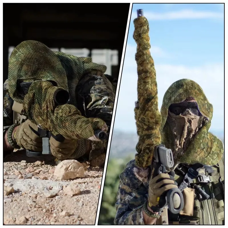 Outdoor Camouflage Netting Scarf Sniper Veil Camo Mesh Face Scarf Veil Shemagh Head Wrap for Camping Hiking Supplies Outdoor Camouflage Netting Scarf Sniper Veil Camo Mesh Face Scarf Veil Shemagh Head Wrap for Camping Hiking Supplies
