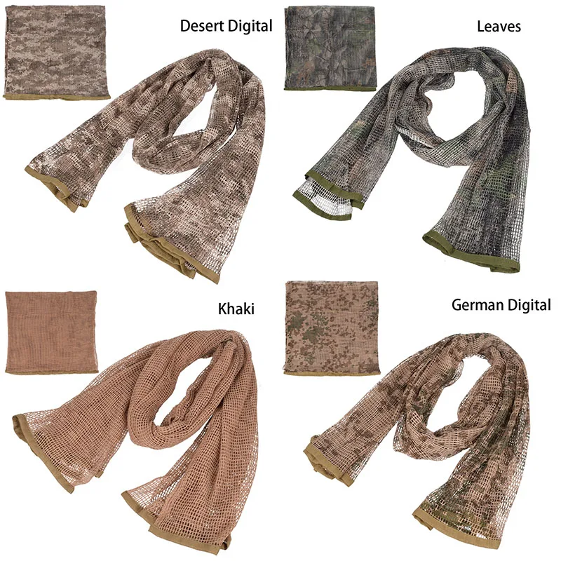 Outdoor Camouflage Netting Scarf Sniper Veil Camo Mesh Face Scarf Veil Shemagh Head Wrap for Camping Hiking Supplies Outdoor Camouflage Netting Scarf Sniper Veil Camo Mesh Face Scarf Veil Shemagh Head Wrap for Camping Hiking Supplies