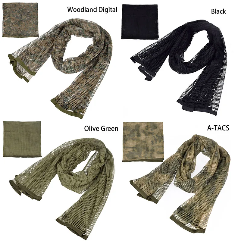 Outdoor Camouflage Netting Scarf Sniper Veil Camo Mesh Face Scarf Veil Shemagh Head Wrap for Camping Hiking Supplies Outdoor Camouflage Netting Scarf Sniper Veil Camo Mesh Face Scarf Veil Shemagh Head Wrap for Camping Hiking Supplies