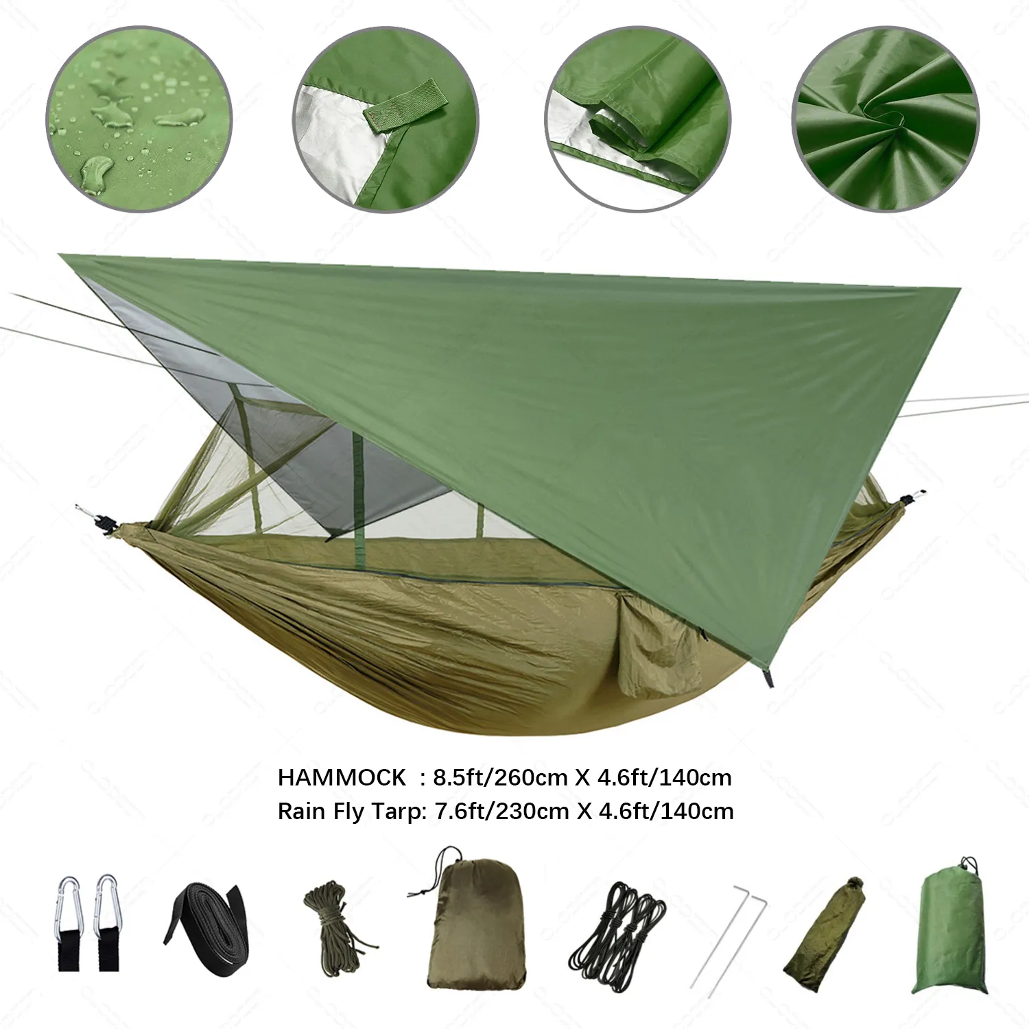 Outdoor Camping Hammock With Mosquito Net And Rain Tent Equipment Supplies Shelters Camp Bed Survival Portable Hammock Outdoor Camping Hammock With Mosquito Net And Rain Tent Equipment Supplies Shelters Camp Bed Survival Portable Hammock