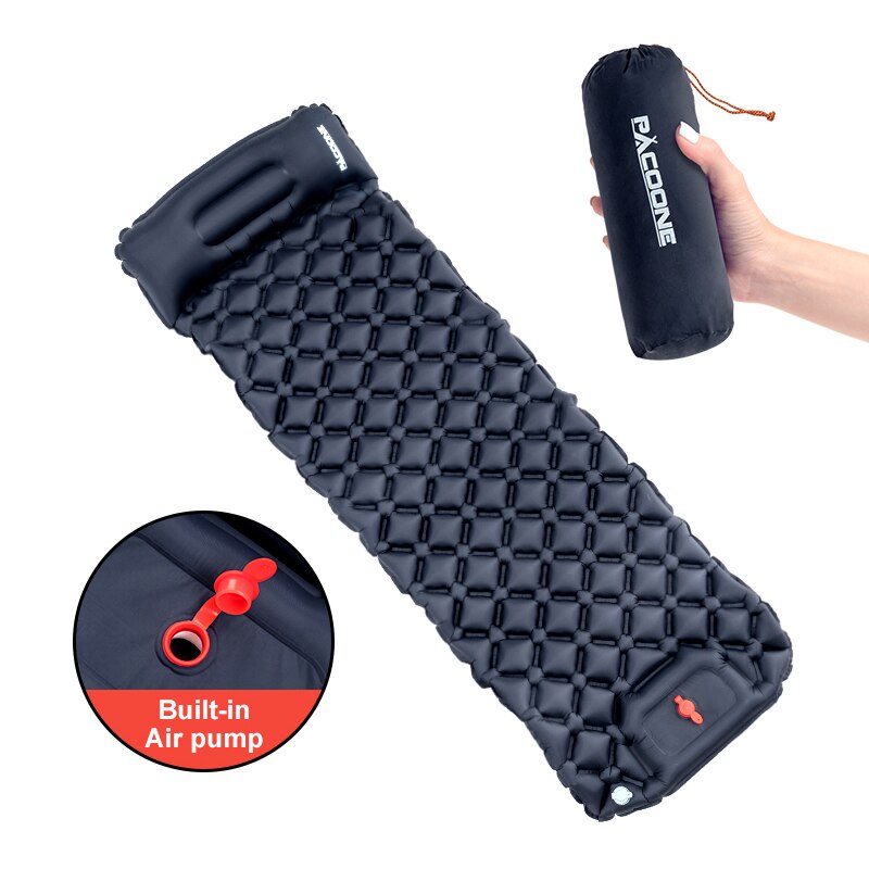 Outdoor Camping Inflatable Mattress Sleeping Pad With Pillows Ultralight Air Mat Built In Inflator Pump Hiking Outdoor Camping Inflatable Mattress Sleeping Pad With Pillows Ultralight Air Mat Built In Inflator Pump Hiking