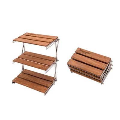 Outdoor Camping Rack Portable Three-tier Rack Easy To Carry Foldable Picnic Camping Barbecue Folding Table