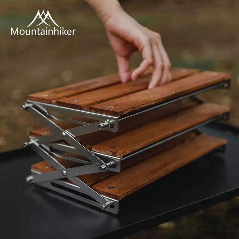 Outdoor Camping Rack Portable Three-tier Rack Easy To Carry Foldable Picnic Camping Barbecue Folding Table