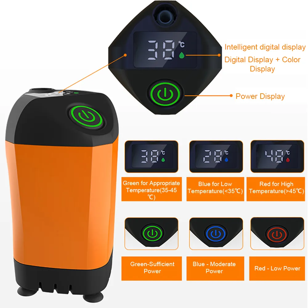 Outdoor Camping Shower Portable Electric Shower Pump Waterproof with Digital Display for Camping Hiking Travel